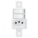 Interruptor Duplo Paralelo + Tomada 2P+T 10a/250v Blanc Fame